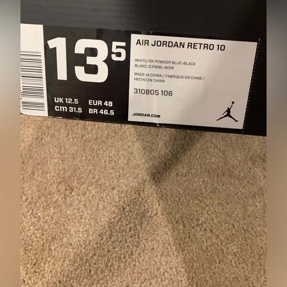 Jordan Retro 10 Powder Blue Mens size 13.5 With Original Box - Picture 5 of 5